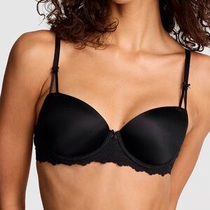 VS Pink Black Lightly Lined Balconette Bra